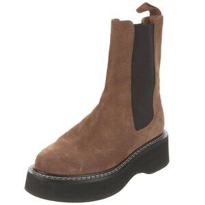 Paris Texas Womens Suede Platform Chelsea Boots Size 6.5 Brown Ankle Pull On
